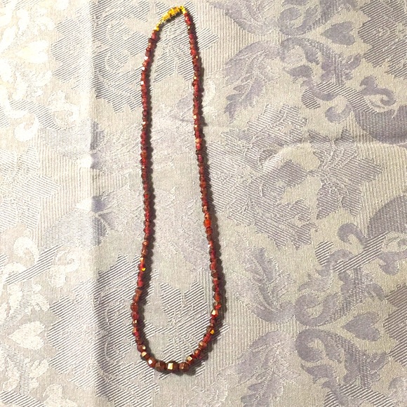 Garnet gemstone necklace, No Flaws. ~ 19”